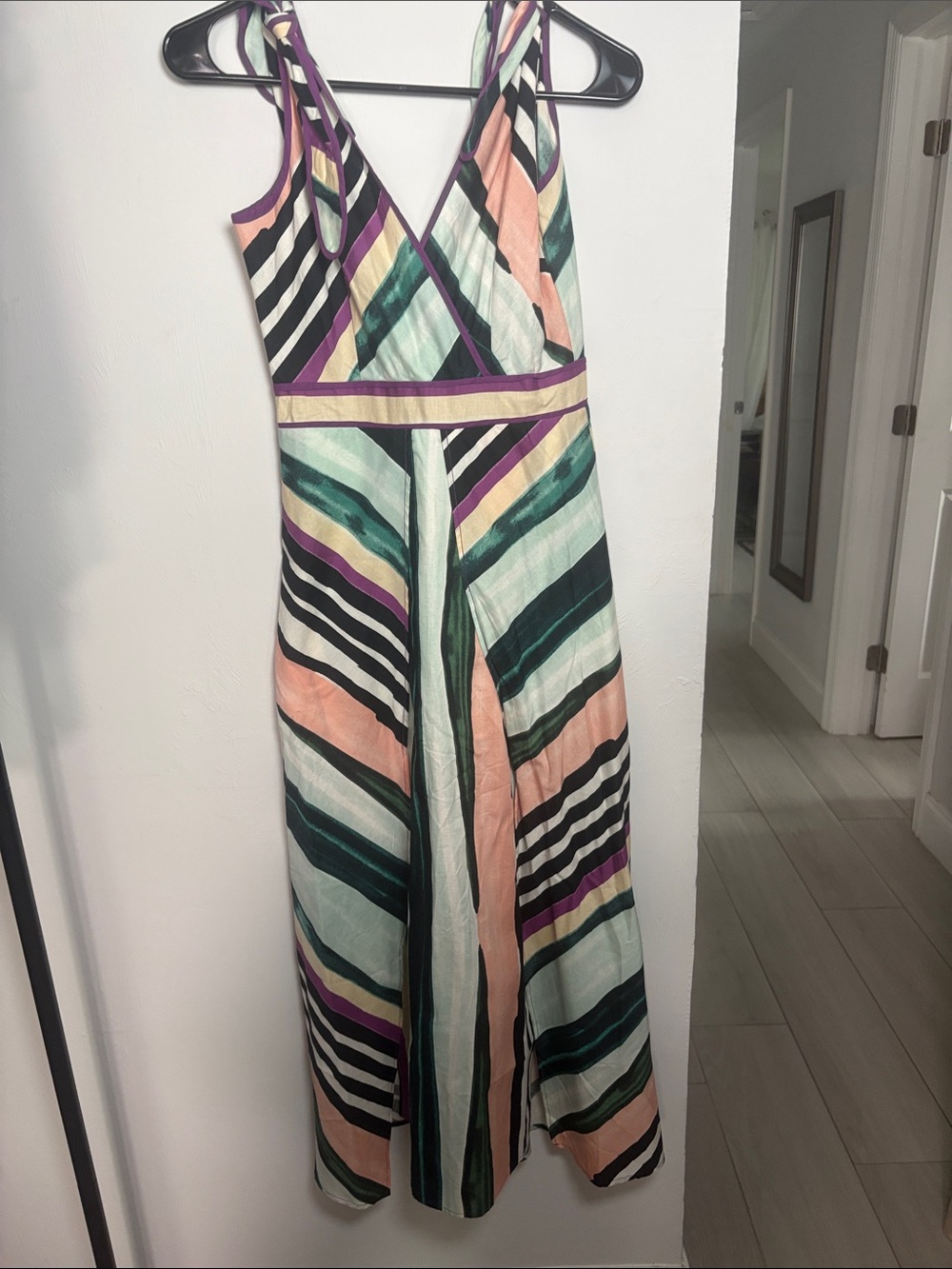 Red Carter Striped V-Neck Summer Dress size XS